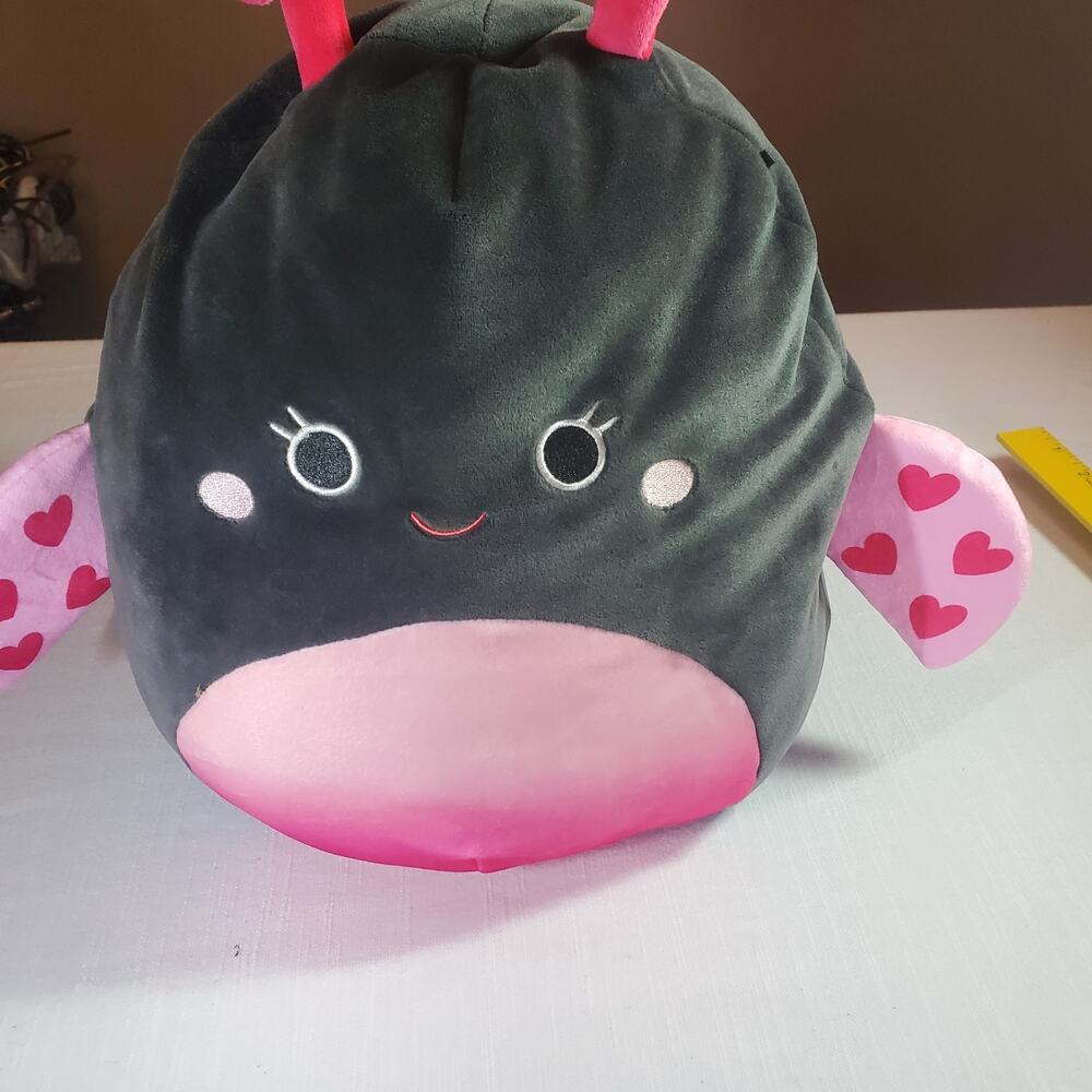 Squishmallow 12" Ladee Ladybug Black Pink Ombré Heart Wings Soft Plush NWT 2022
